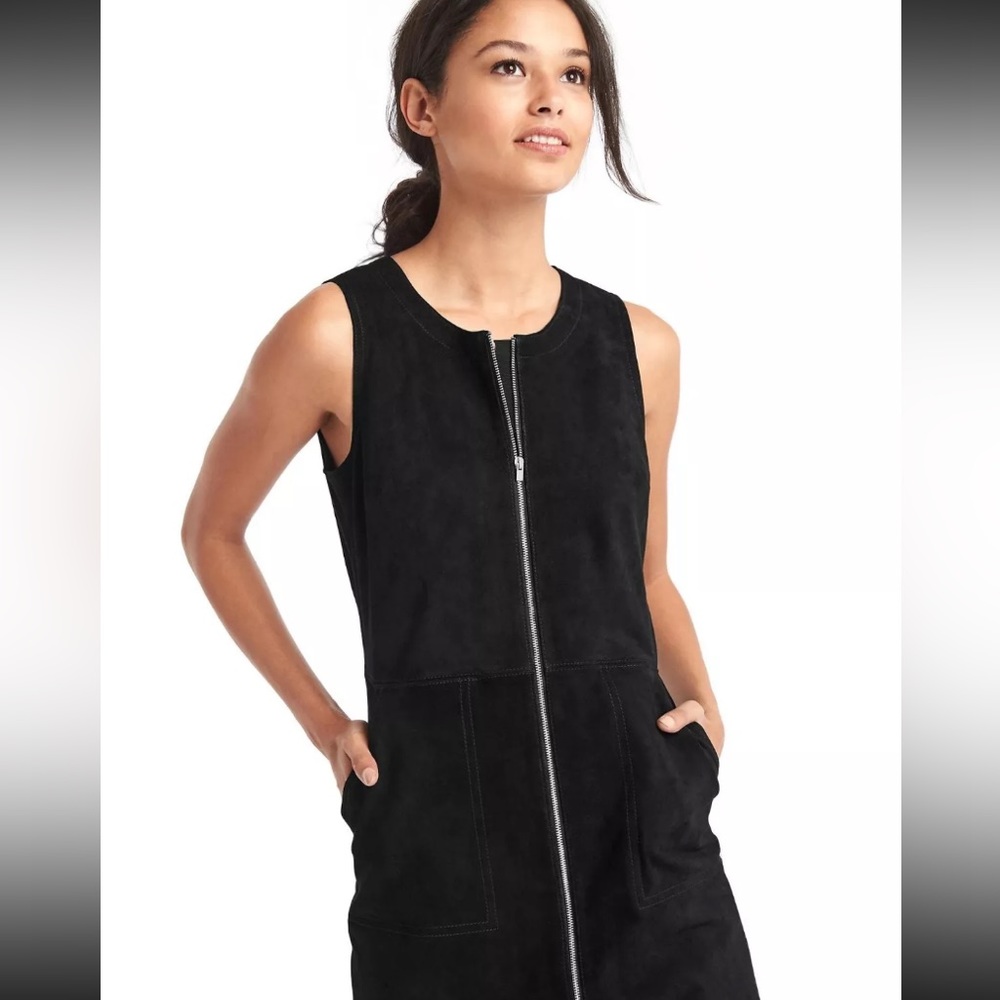 NWT $498 GAP SUEDE ZIP FRONT SHIFT DRESS SIZE 4 - Picture 2 of 12